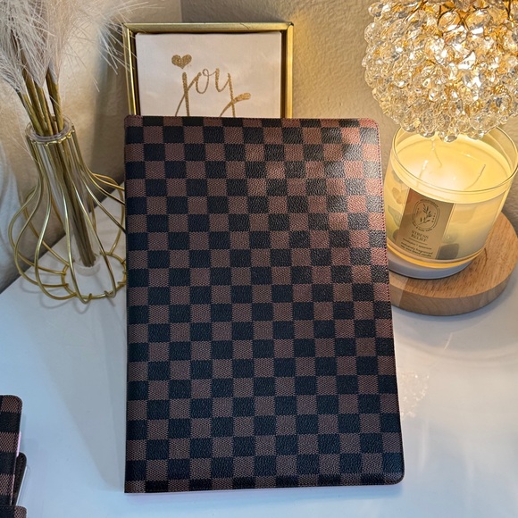 Checkered Brown Notebook With Free PM pocket Agenda - Picture 2 of 2